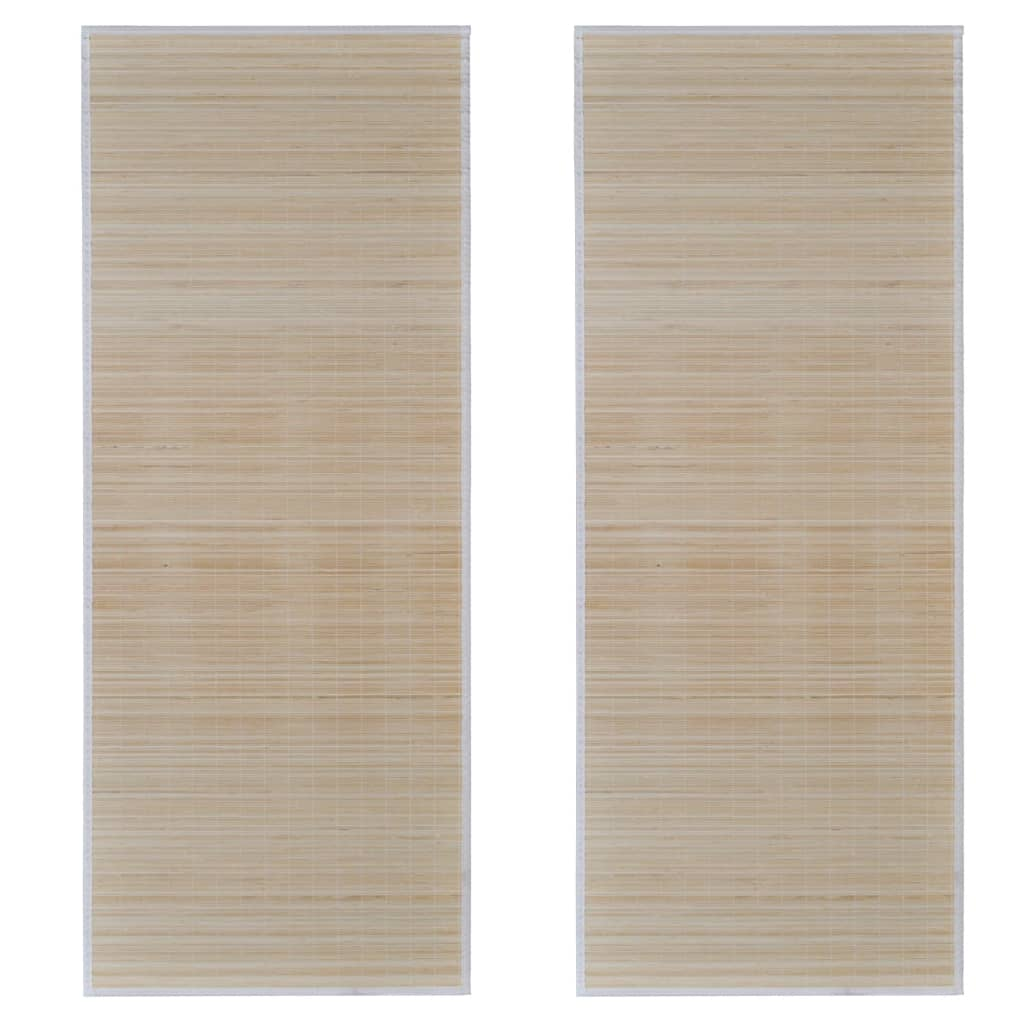 2 db téglalap alakú természetes bambuszszőnyeg 120 x 180 cm (278744)