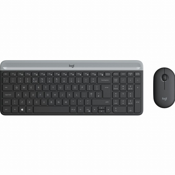 Logitech MK470 tastatur Mus inkluderet Universel RF trådløst QWERTZ Tysk Grafit