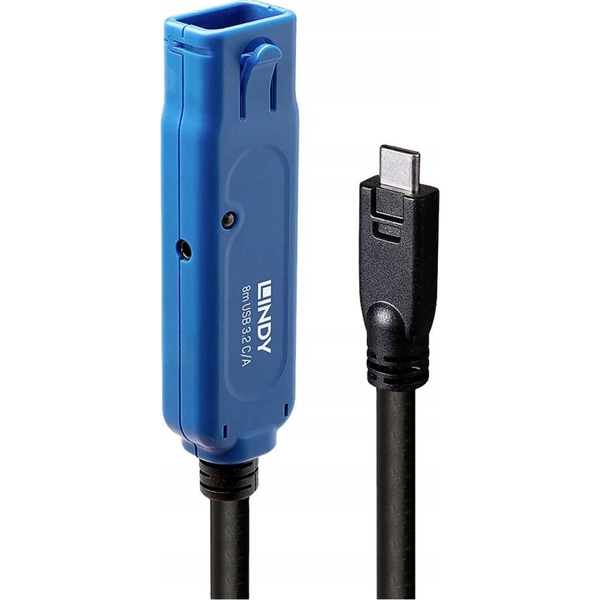 Lindy 43381 USB-kabel USB 3.2 Gen 1 (3.1 Gen 1) 8 m USB C USB A Zwart, Blauw