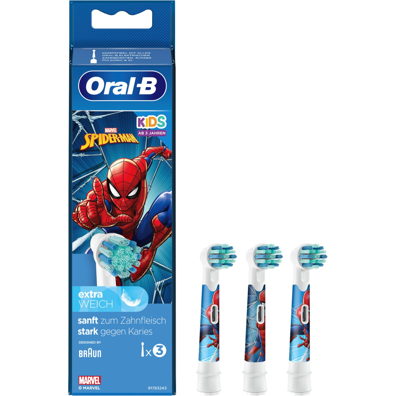 Oral-B Kids Spiderman Fogkefe fej (3 db) (4210201404330)