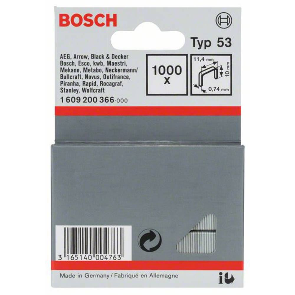 Bosch 1609200366 tűzőgép kapocs 1000db (bosch1609200366)