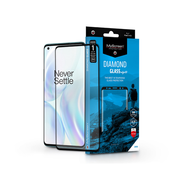 OnePlus 8 Pro edzett üveg képernyővédő fólia ívelt kijelzőhöz - MyScreen Protector Diamond Glass Edge3D - black