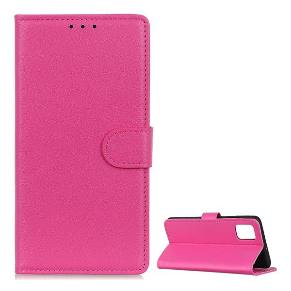 Tok álló, bőr hatású (FLIP, oldalra nyíló, asztali tartó funkció, prémium) RÓZSASZÍN [Xiaomi Mi 10T Pro 5G] (5996591014579)