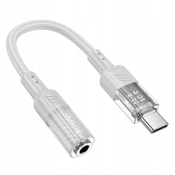 HOCO adaptér AUX Typ C na Jack 3,5 mm LS37 0,15 m transparentní šedý