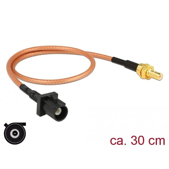 Delock antennakábel, FAKRA Z-dugó > SMB-dugó, RG-316 30cm (89676) (DE89676)