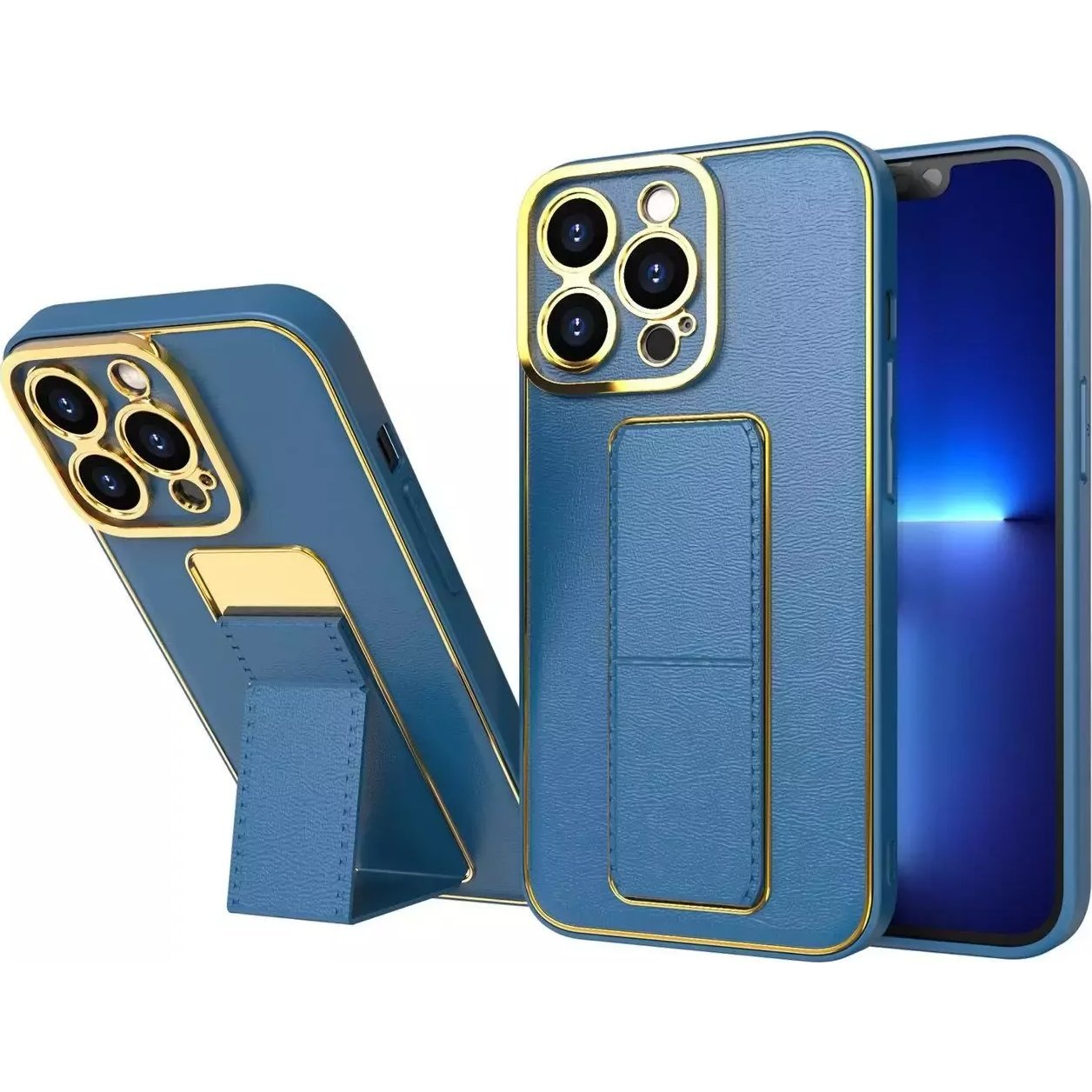 New Kickstand Tok Samsung Galaxy A12 Állvánnyal Kék (187753725)