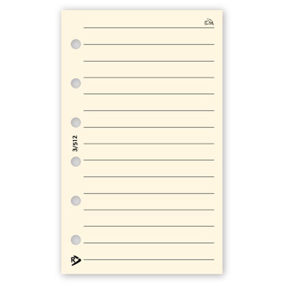 Realsystem 78 x 129mm Vonalas gyűrűs naptár kiegészítő - Krém (3512-00)