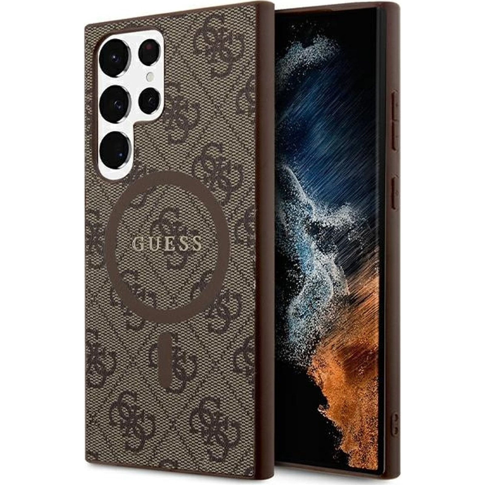 Guess 4G Collection Leather Metal Logo S24 Ultra (S928) MagSafe tok, barna GUHMS24LG4GFRW (GUHMS24LG4GFRW)