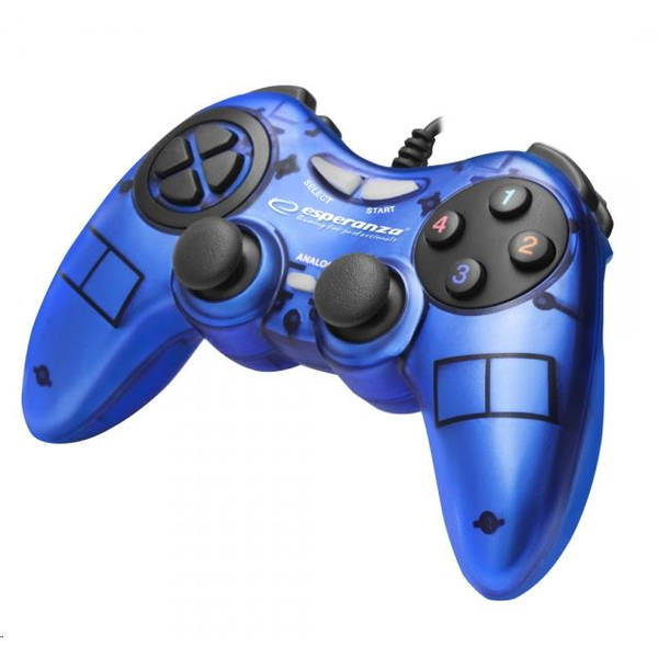 Esperanza EGG105B Fighter gamepad kék