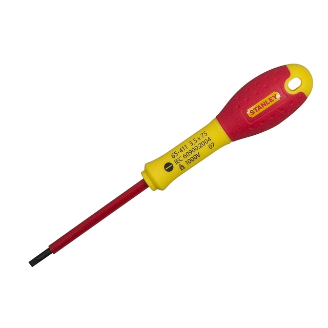 Stanley 0-65-411 FatMax Szigetelt Csavarhúzó - Lapos, 3,5x75 mm (0-65-411)