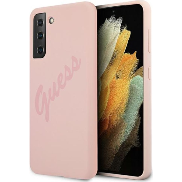 Funda Guess Vintage De Silicona Para Samsung Galaxy S21 Ultra Color Rosa