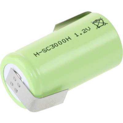 Mexcel -SC3000H Speciális akku Sub-C Magas hőmérséklet álló, Z forrfül, Flat-top NiMH 1.2 V 3000 mAh (NS3000SCHT-LFZ)