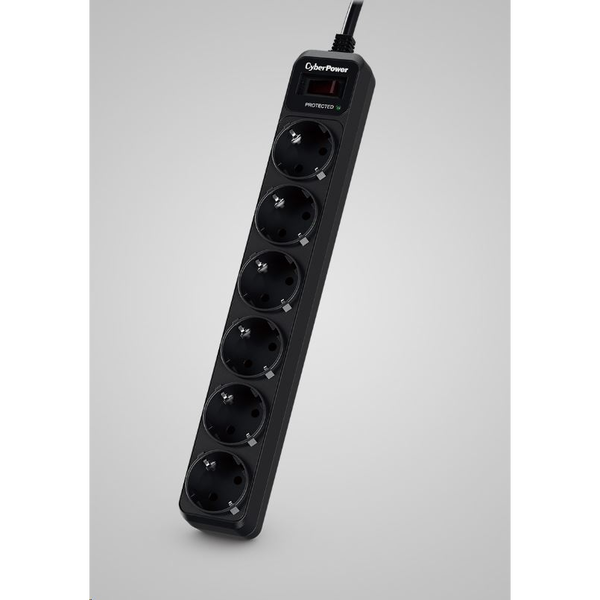 Zásuvková lišta CyberPower B0620SC0-DE 6 zásuvek 1,8 m černá