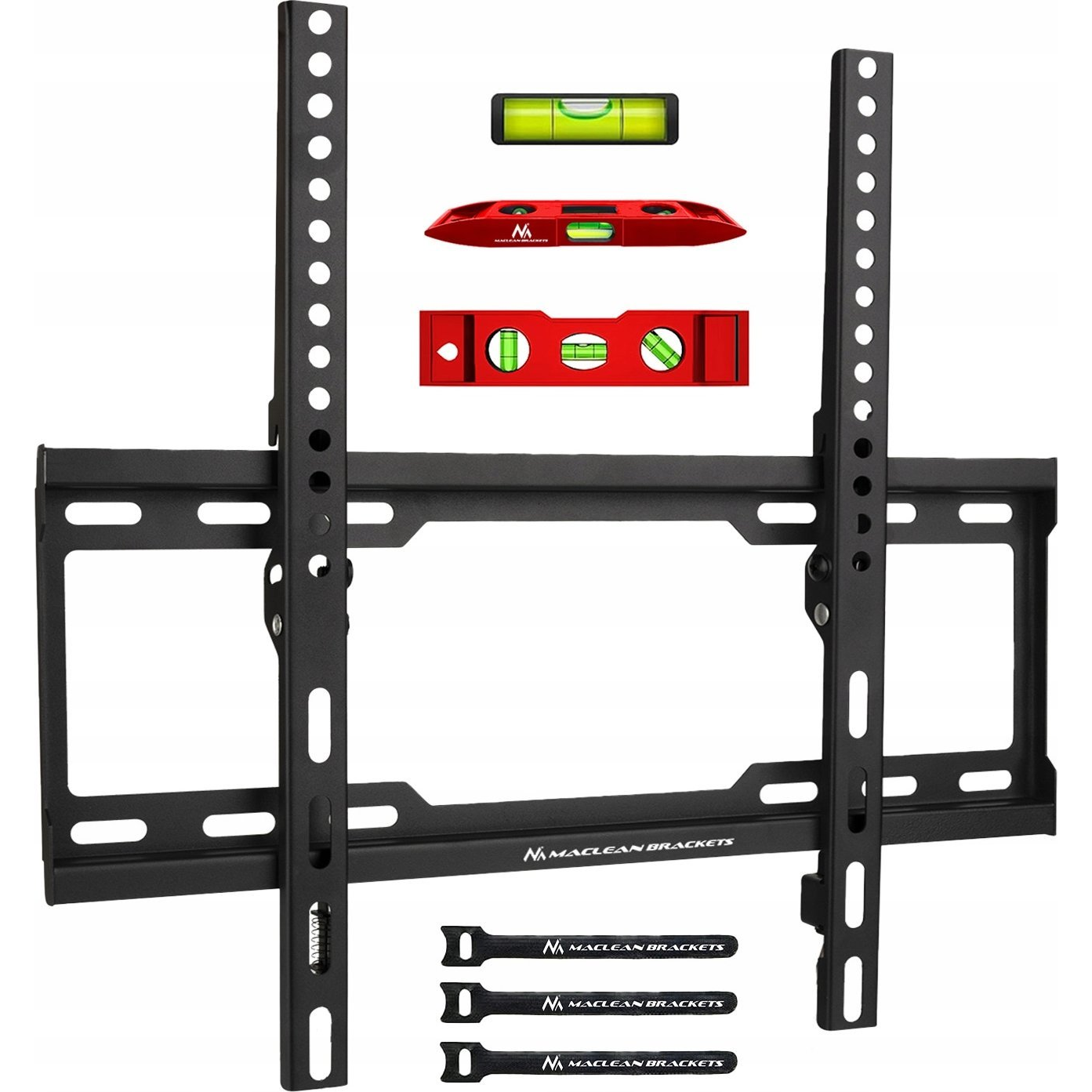 Maclean TV MC-412 Wall Mount Bracket 32"-70" VESA 400x400 45kg Tilting Universal Adjustable Spirit Level Mounting Accessories (MC-412)