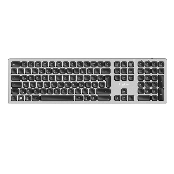 LogiLink ID0213 tastiera Casa/ufficio RF senza fili + Bluetooth QWERTZ Tedesco Grigio