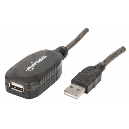 Manhattan 150958 USB-kabel USB 2.0 20 m USB A Sort