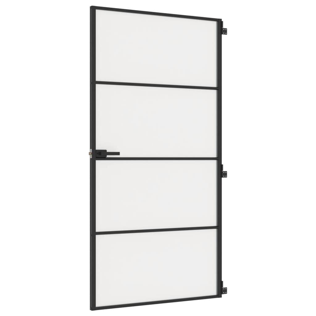 fekete edzett üveg és alumínium beltéri ajtó 102,5x201,5 cm (155123)