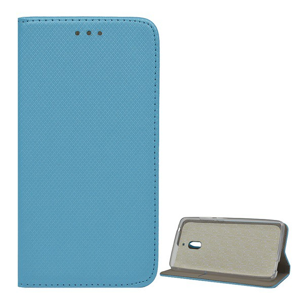 Tok álló, bőr hatású (FLIP, oldalra nyíló, asztali tartó funkció, rombusz minta) VILÁGOSKÉK [Nokia 2.1] (5996457809080)