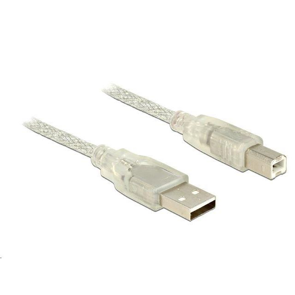 DELOCK USB Kabel A -> B St/St 1.00m transparent