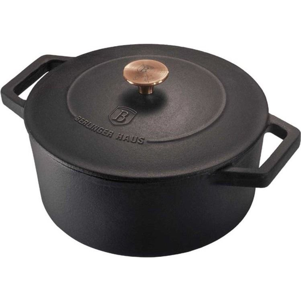 BerlingerHaus BH/6492 Black Rose Collection Lábas - Öntöttvas, Matt Fekete, Rose Gold