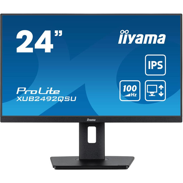 iiyama ProLite XUB2492QSU-B1 computerskærm 60,5 cm (23.8") 2560 x 1440 pixel Wide Quad HD LED Sort