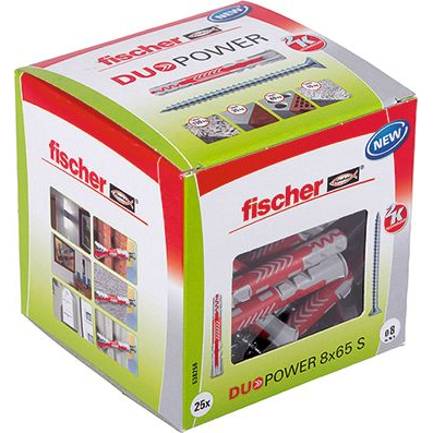 Fischer 538256 DUOPOWER 8x65 S LD 2 komponensű tipli 65 mm 8 mm 25 db (538256)
