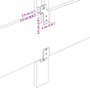 Tăblie design liniar gri taupe 140 cm țesătură