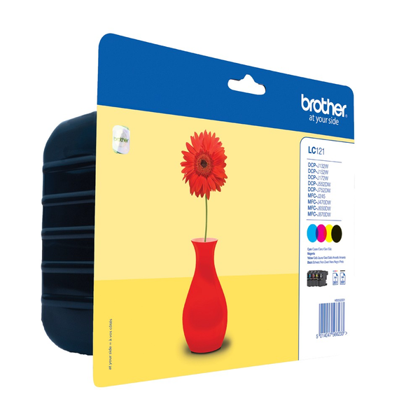 Brother LC-121VALBPDR inktcartridge 4 stuk(s) Origineel Zwart, Cyaan, Magenta, Geel