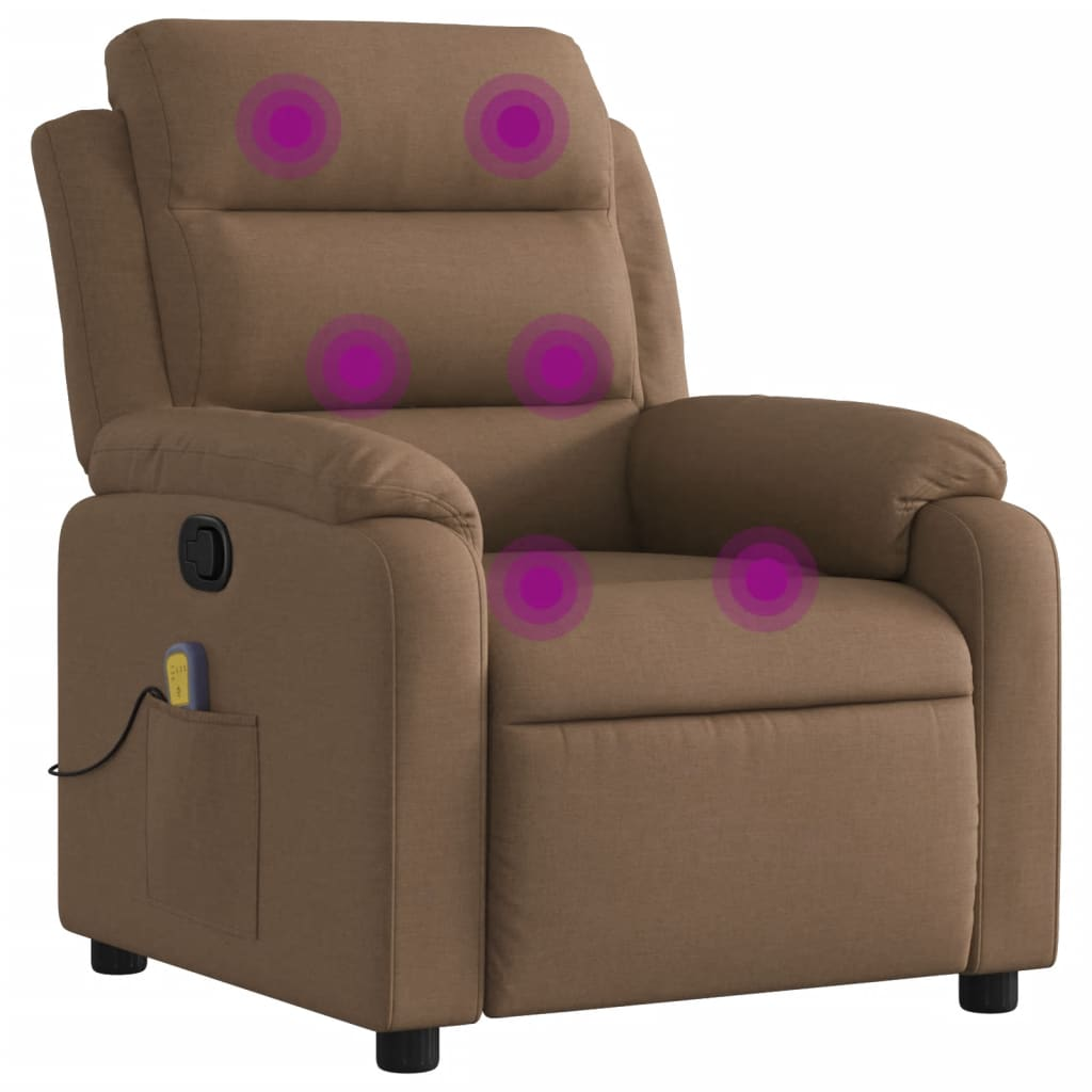 barna szövet dönthető masszázsfotel (373478)