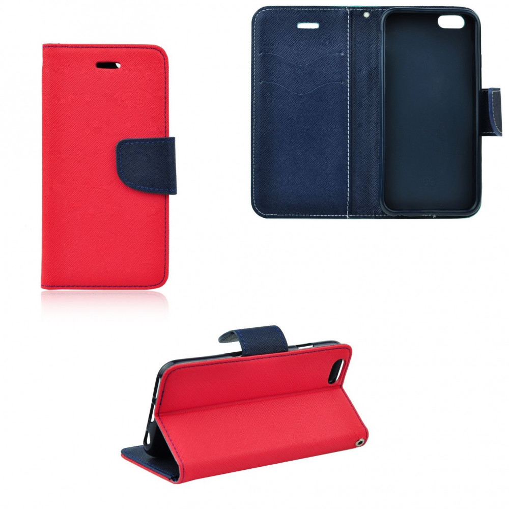 Sony Xperia L2, Oldalra nyíló tok, stand, Fancy Book, piros (64419)