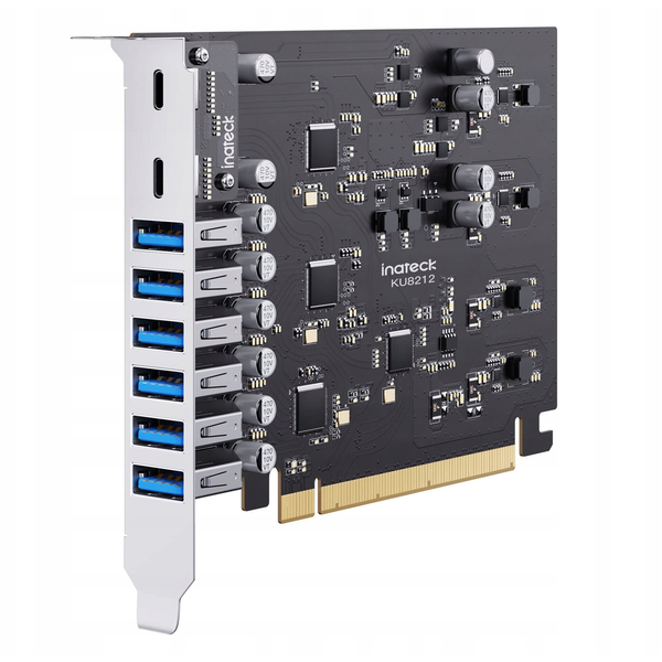 Inateck PCIe Kart USB 3.2 G2, 2 USB C, 6 USB A Ports 16 Gbps