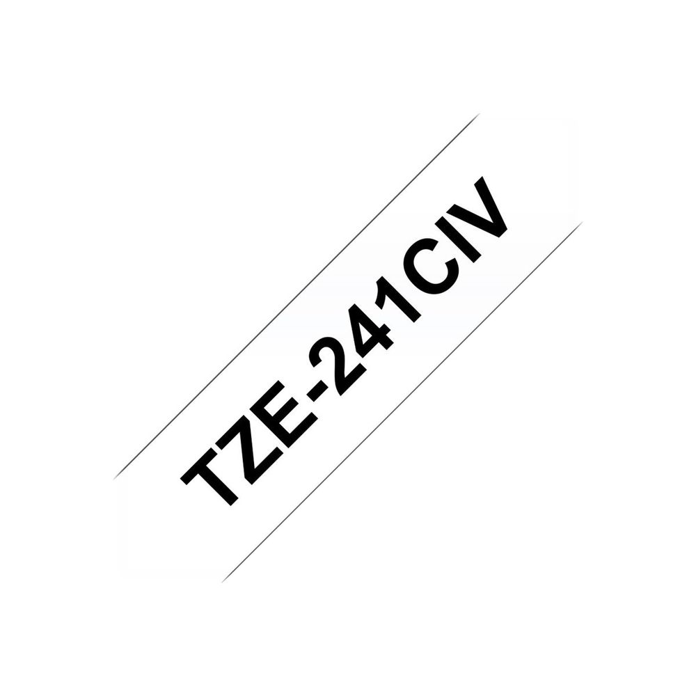 Brother laminated tape TZE-241CIV - 18 mm - Black on white (TZE241CIV)