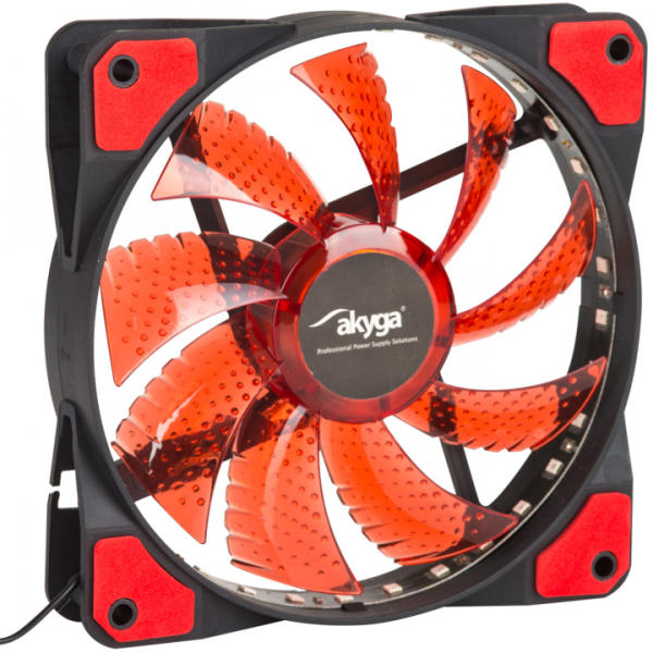PC вентилатор Akyga AW-12E-BR, червен, 22.8 dBA, 120x120x25mm