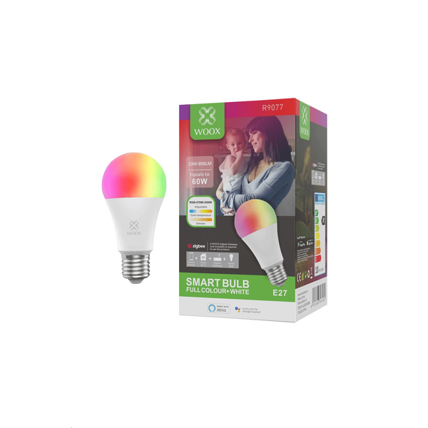 Smart LED žárovka Woox E27 10 W RGB+CCT