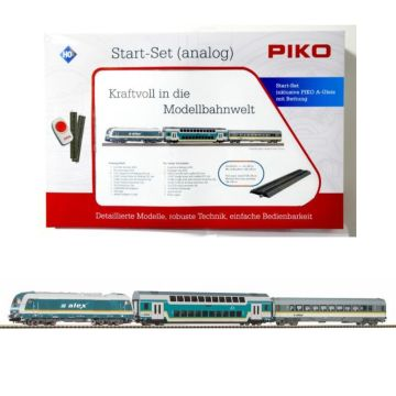 Piko: (57139) vasútmodell kezdőkészlet, ER20 Herkules dízelmozdony személykocsikkal, ALEX, ágyazatos sínnel (57139)