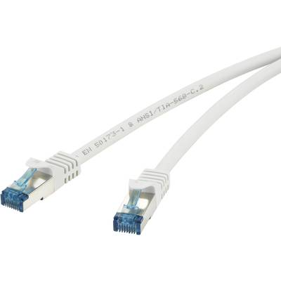 RJ45 пач кабел, мрежов LAN кабел, огнеупорен, CAT 6A S/FTP [1x RJ45 щепсел - 1x RJ45 щепсел] 1 m сив, Renkforce (RF-4145283)