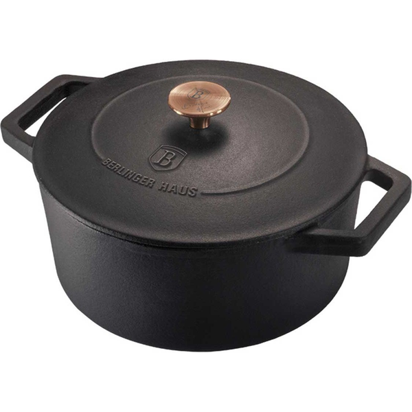 BerlingerHaus BH/6491 Black Rose Collection Lábas - Öntöttvas, Matt Fekete, Rose Gold