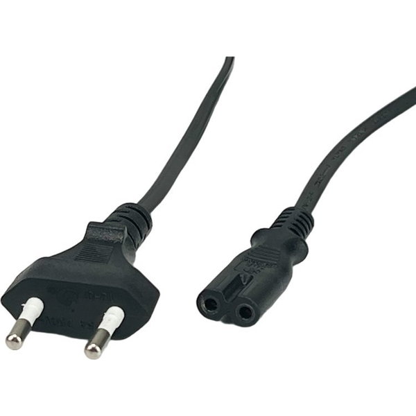 POSAC-C7EU18BK: POS AC cable C7-QT8[2,5A]-CEE7/16-YJ01[2,5A] H03VVH2-F2G0,75 L=1800 black