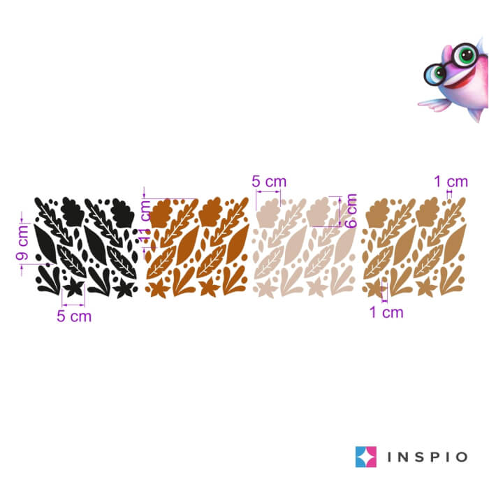 Matricák a szobába növényi motívummal, földszínben (9544f)