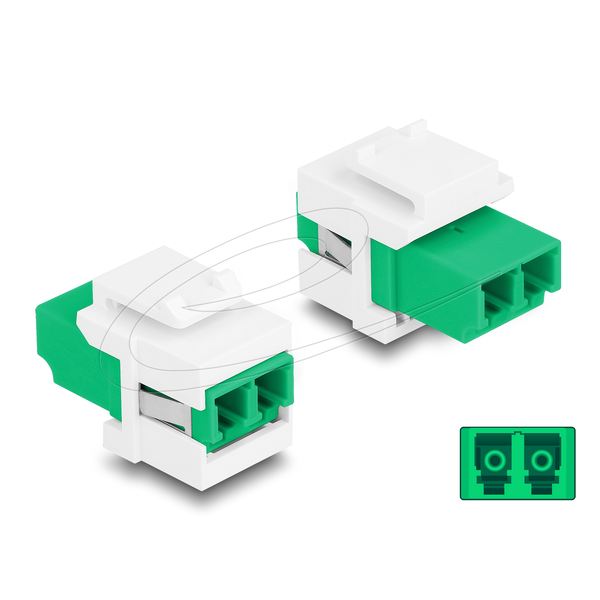DELOCK Keystone Modul LC Duplex Buchse > Buchse grün/weiß