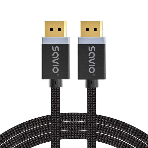 Savio CL-176 Displayport 1.4 - Displayport 1.4 Kábel 3m - Fekete