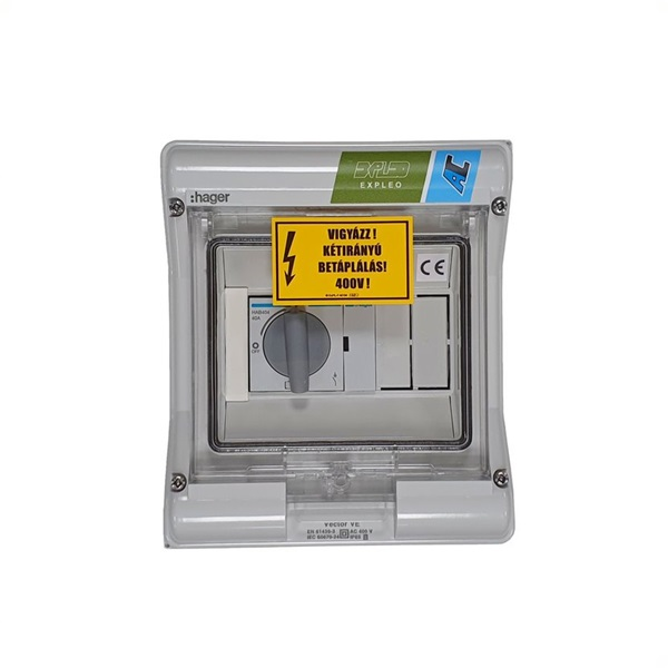 Hager ExPL-AC 3 fázisú 32A Napelem hálózati leválasztó doboz (EXPL-AC-3F-K32-ÁSZ)