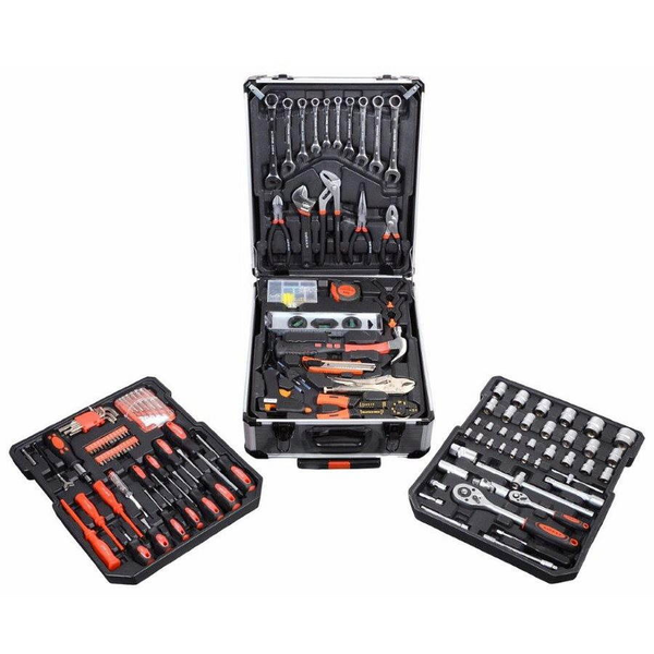 Алуминиев комплект инструменти 186 части, Компас, Метал\Пластмаса, Многоцветен