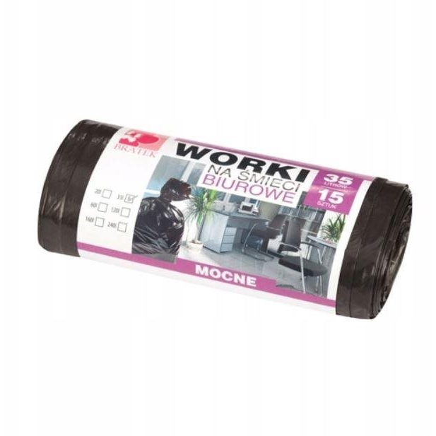BRATEK szilárd szemeteszsák 35 l, 15 db (5906448070030)