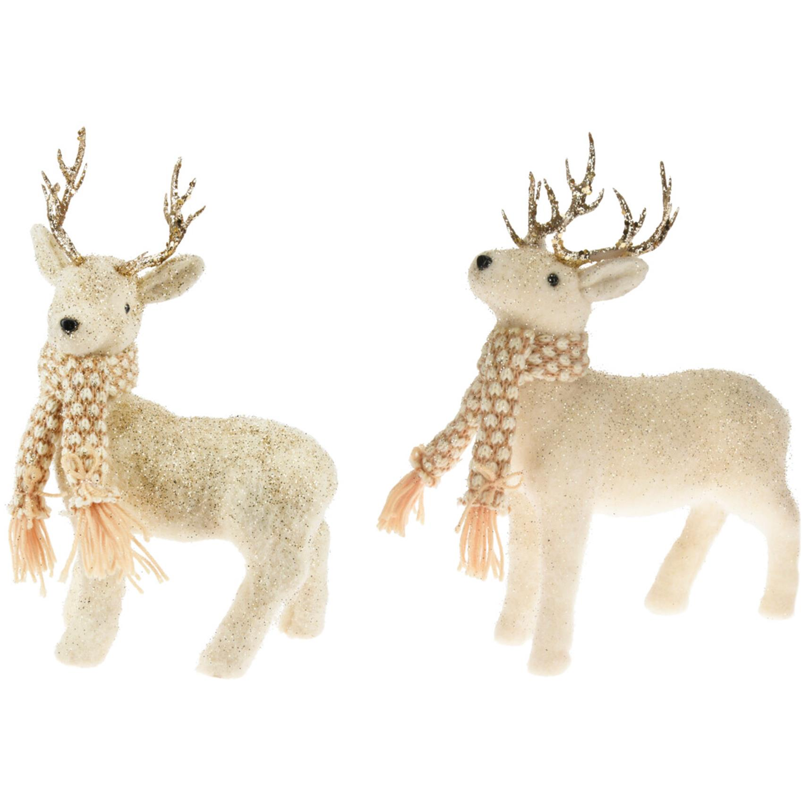 LAALU díszkészlet: Szarvas 22 x 35 cm, 2 db, krémszín (LAU-2069)