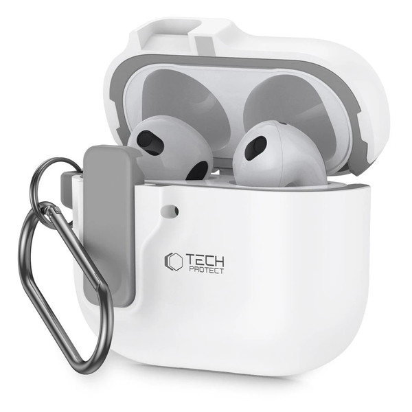 TECH-PROTECT Slim Hook калъф за Apple AirPods 4, бял