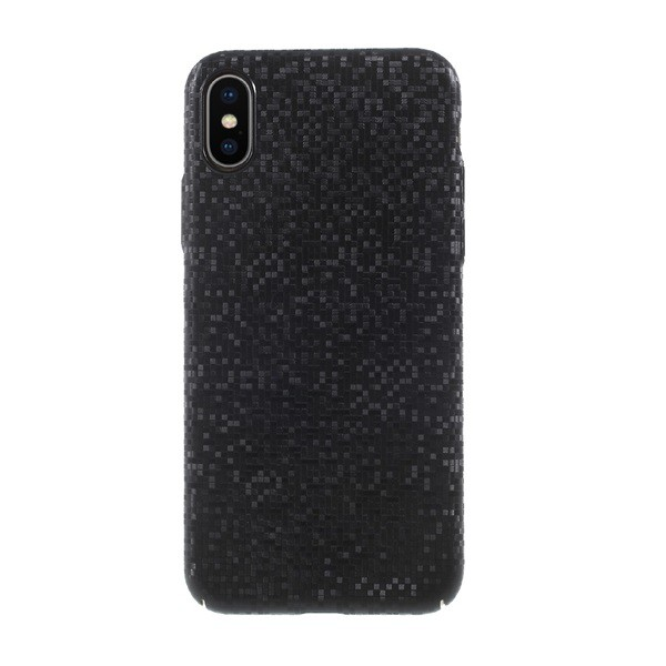 Műanyag telefonvédő (csillogó, mozaik minta) FEKETE [Apple iPhone XS 5.8] (5996457732524)