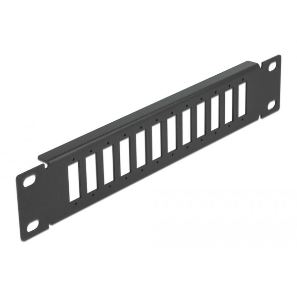 Delock 10  optikai szálas patch panel 12 portos SC Duplex / LC Quad-hez 1U fekete (66802)