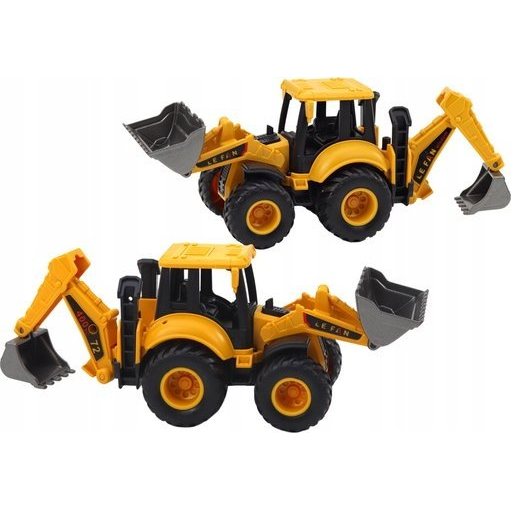 Lean Toys Építőipari Jármű Kotrógép Két Kanalas Beállítás Sárga (17631)