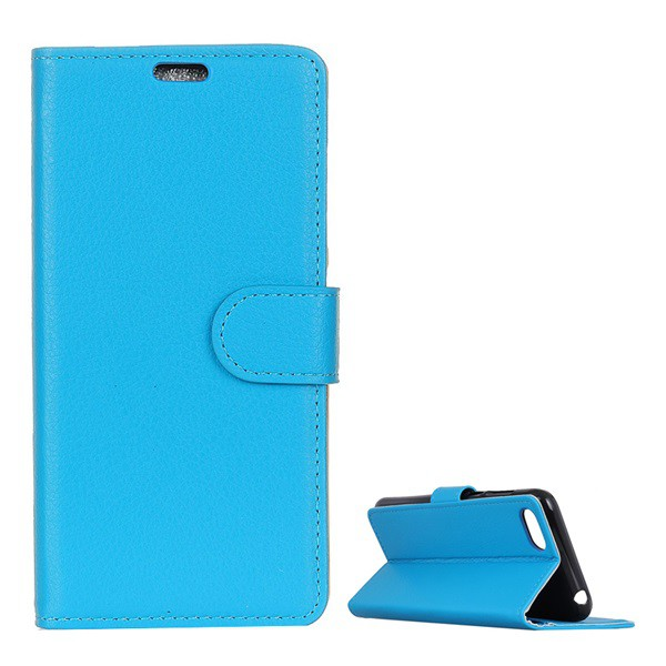 Tok álló, bőr hatású (FLIP, oldalra nyíló, asztali tartó funkció, prémium) VILÁGOSKÉK [Huawei Y6 (2018)] (5996457776597)